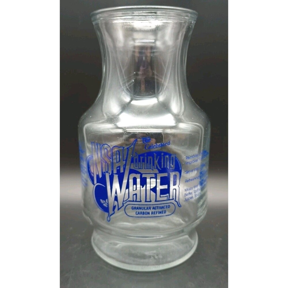 Vtg Libbey NSA Drinking Water Glass Carafe Granular Charcoal